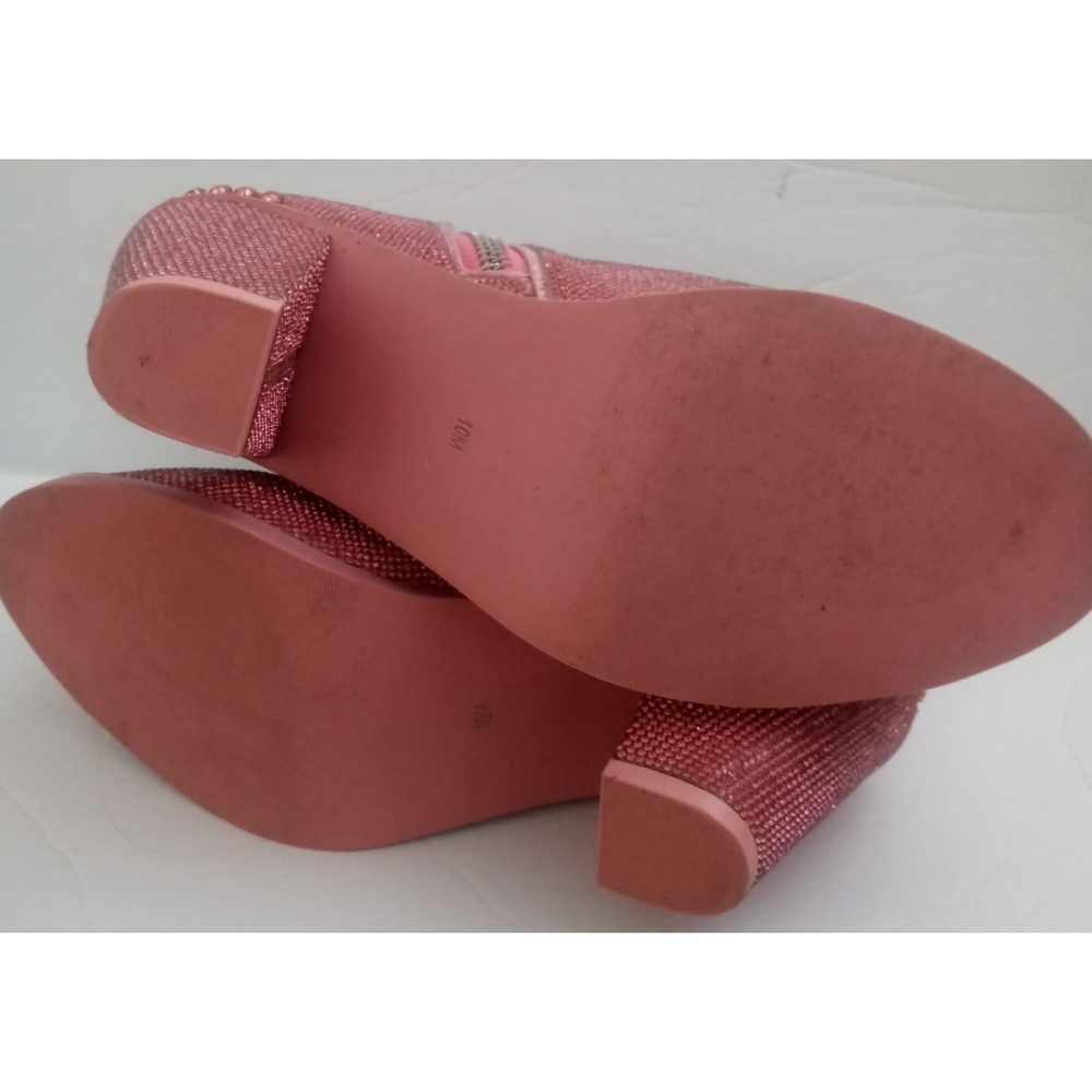 Dolls Kill sz 10M Pink Sharp Sheriff Shine Cowboy Boots ankle bootie Rhinestones - Picture 13 of 13